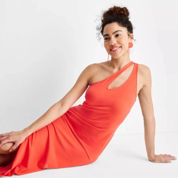 Gabriella Karefa Johnson Dresses & Skirts - Future Collective Women's One Shoulder Cut Out Midi Bodycon Knit Dress - M - NWT
